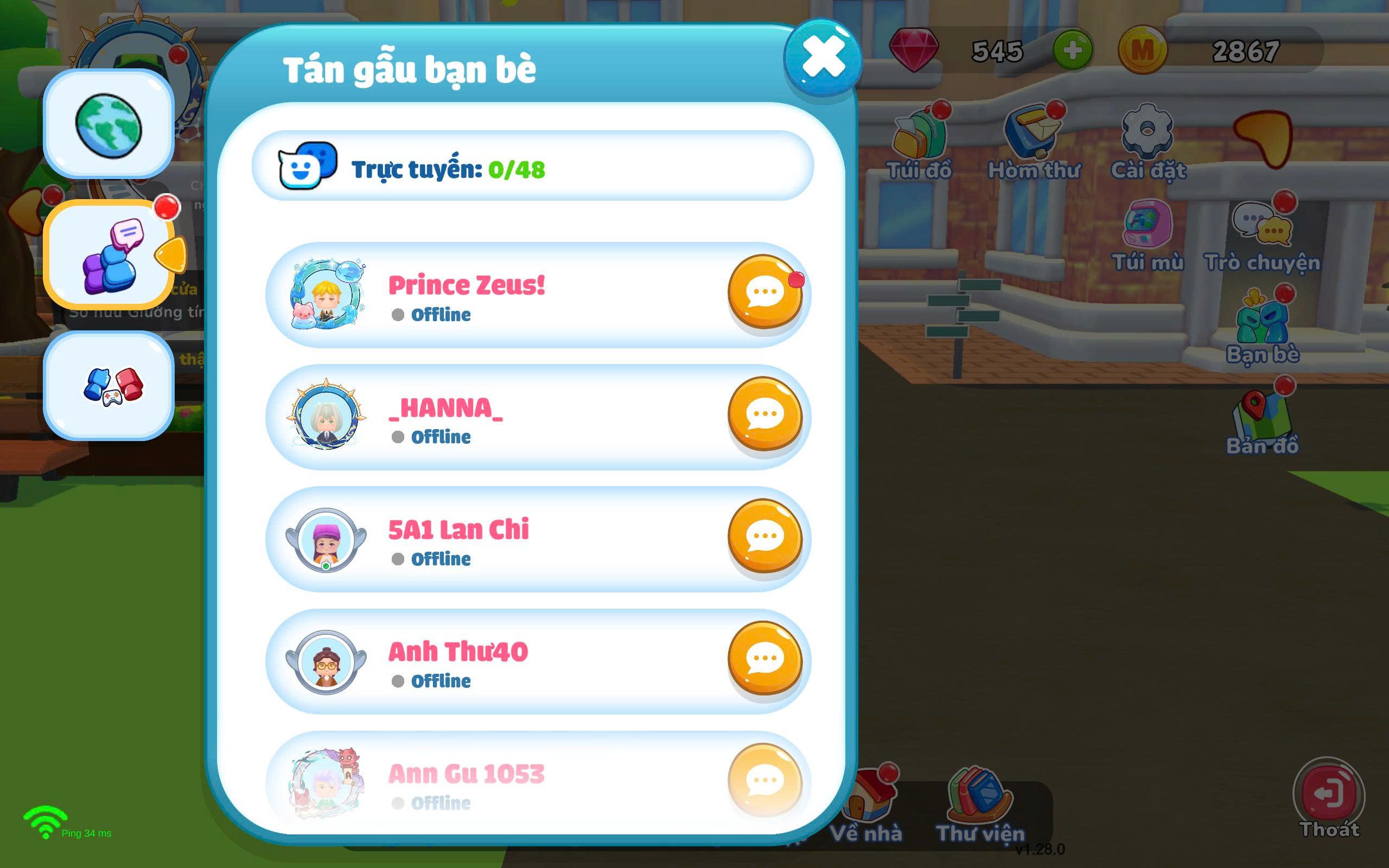 Chức năng bạn bè